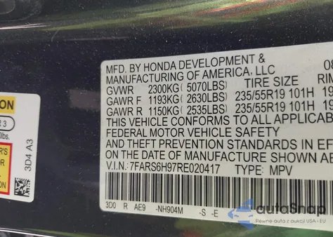 2024 Honda Cr-V Hybrid Sport Touring из США, поврежденный, VIN 7FARS6H97RE020417
